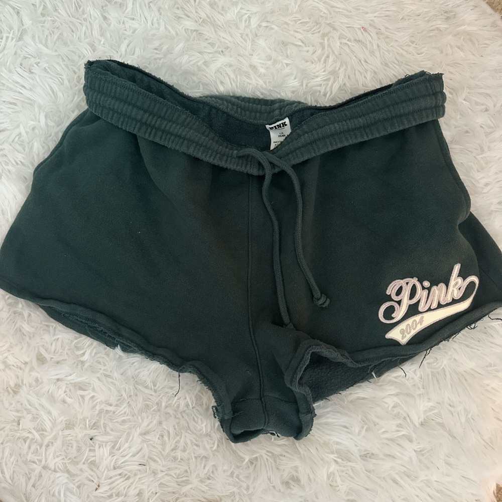 PINK Victoria's Secret Dark Green Athletic Shorts